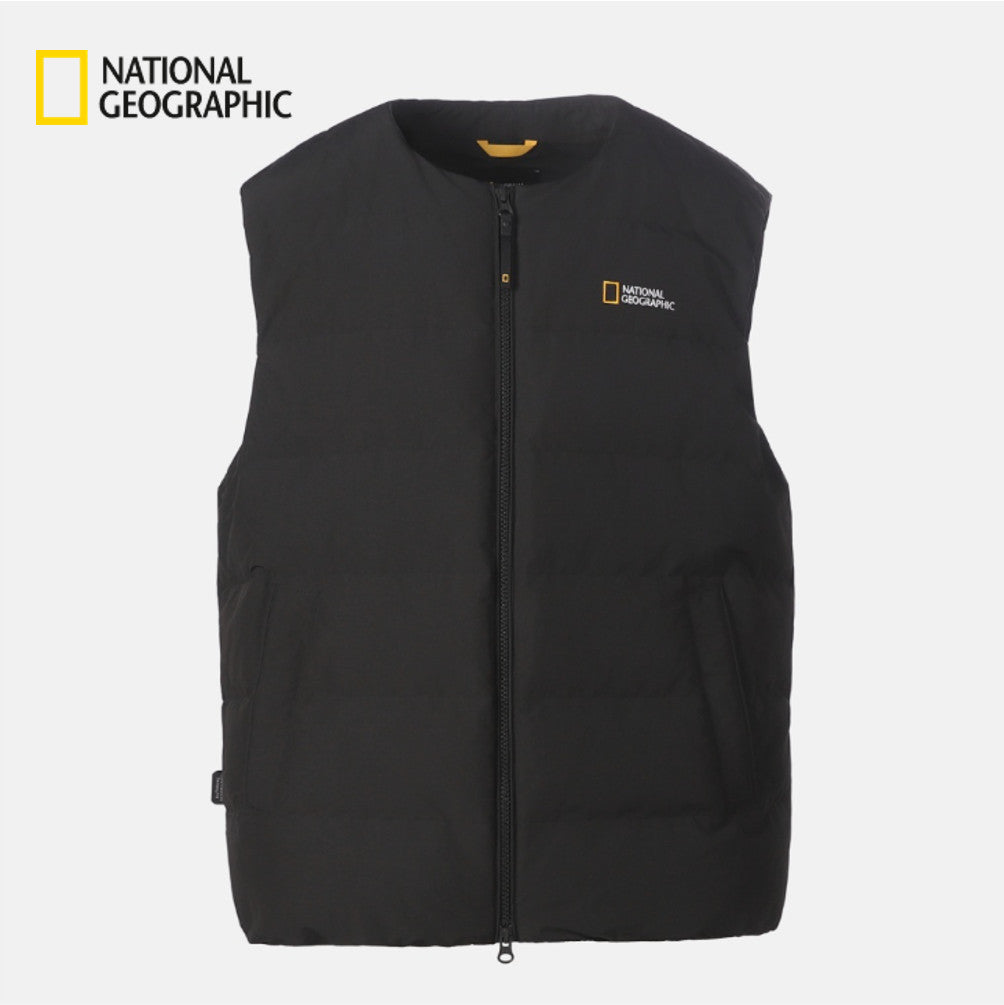 NEW National Geographic Heron U-Neck Lightweight Goose Down Vest N264UDV920 BLACK Asian Fit