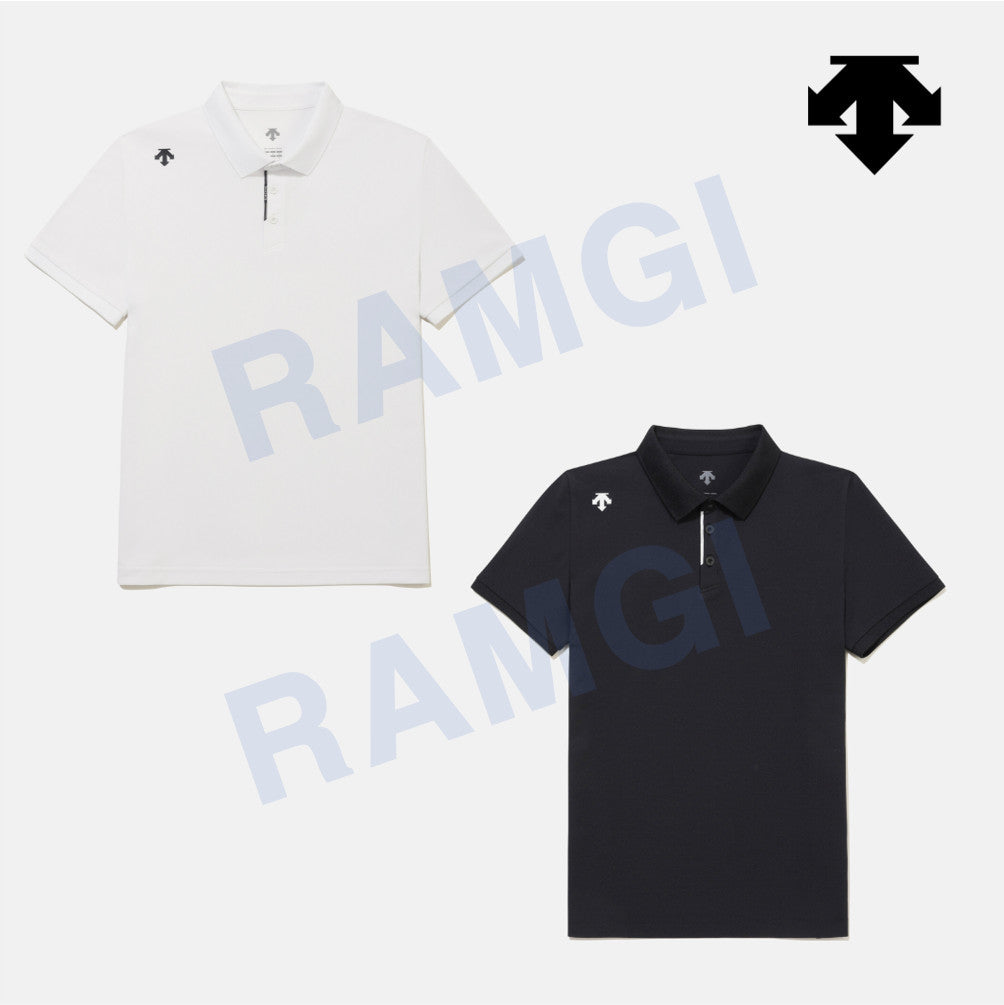 DESCENTE Men's Tough Polo Short-Sleeve T-Shirt SR123UPS11 BLACK ASIAN FIT