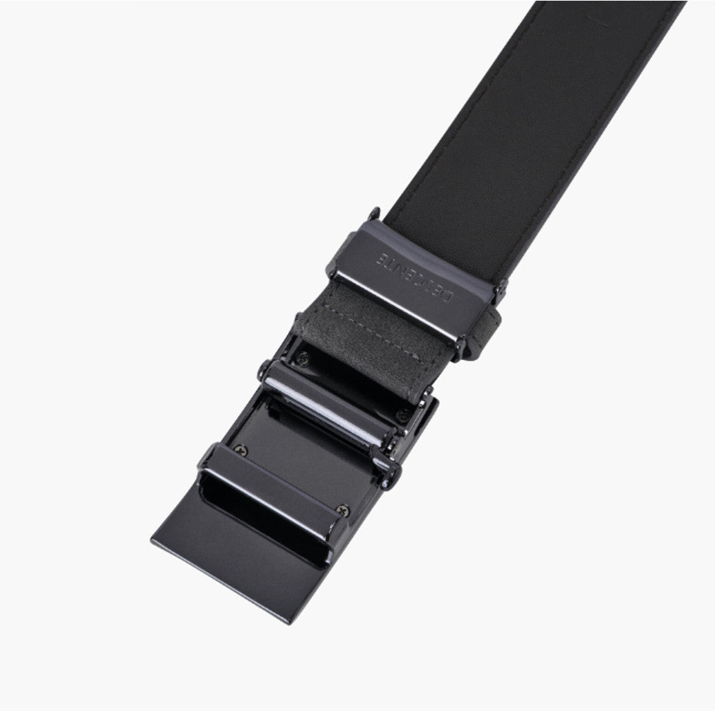 NEW DESCENTE GOLF Men's Belt DR32MFBT73 with Accent Straps 4.7 in * 1.3 in Dark Grey
