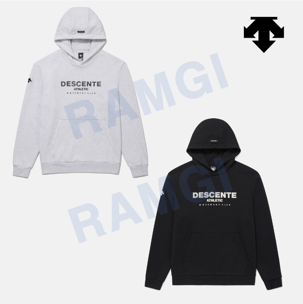 DESCENTE Sports Terry Graphic Hoodie T-Shirt SR323UHD81 LIGHT GREY ASIAN FIT