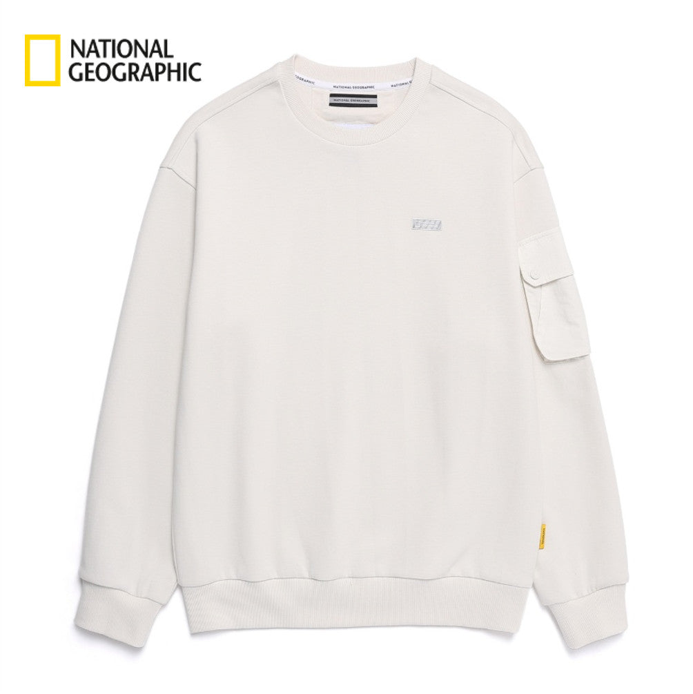 NEW National Geographic Sleeve-Pocket Sweatshirt N251USW900 BIRCH Asian Fit
