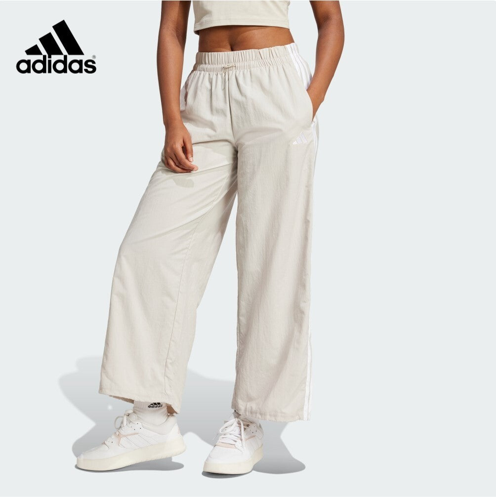 adidas Essentials 3-Stripes Lifestyle Woven Parachute Pants Beige JC8168 ASIAN FIT