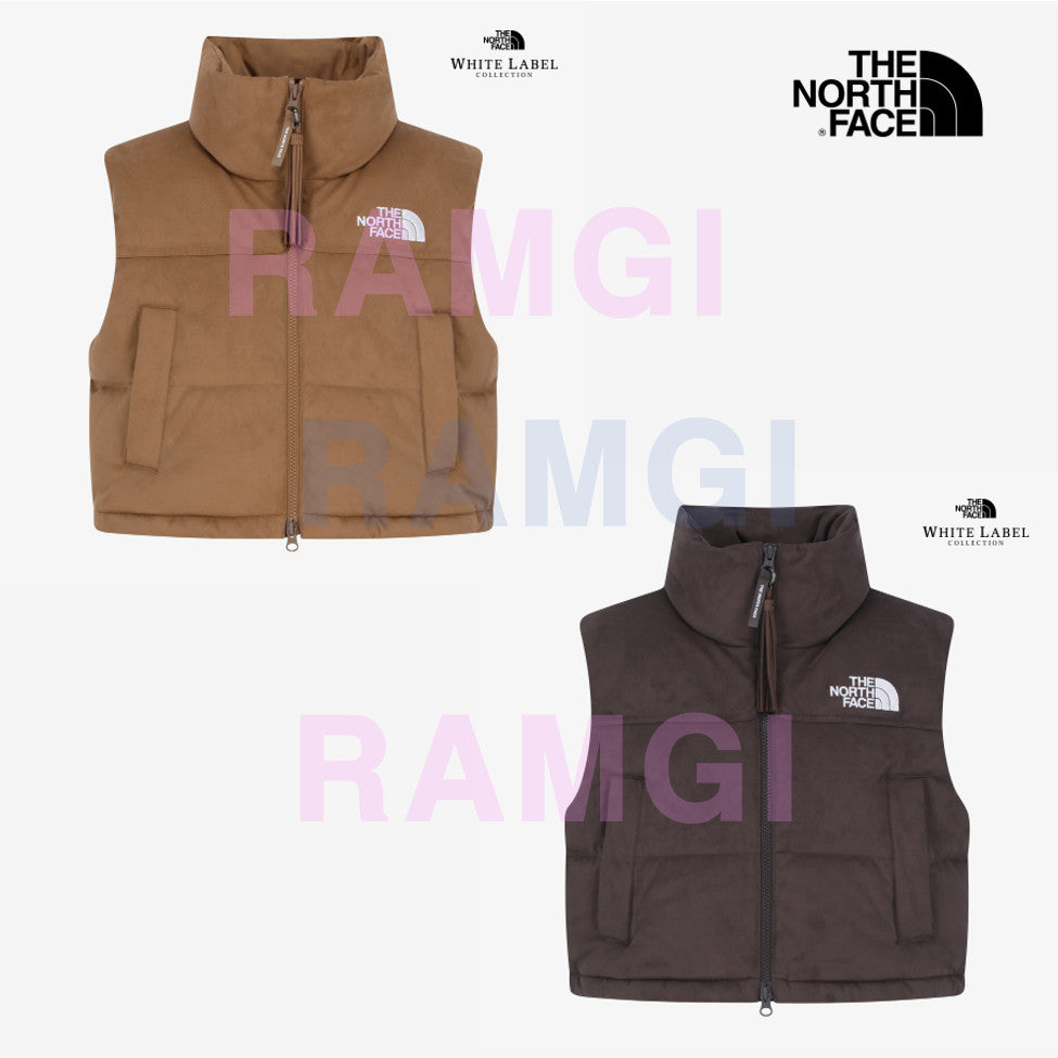 The North Face Korea WHITE LABEL W'S SUEDE NUPTSE VEST NV1DR82K CAMEL (RDS) ASIAN FIT