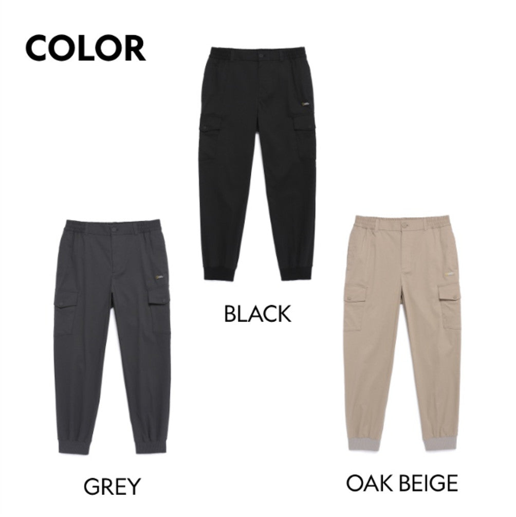 National Geographic Semi-Loose Fit Jogger Cargo Pants N262MPT020 BLACK ASIAN FIT
