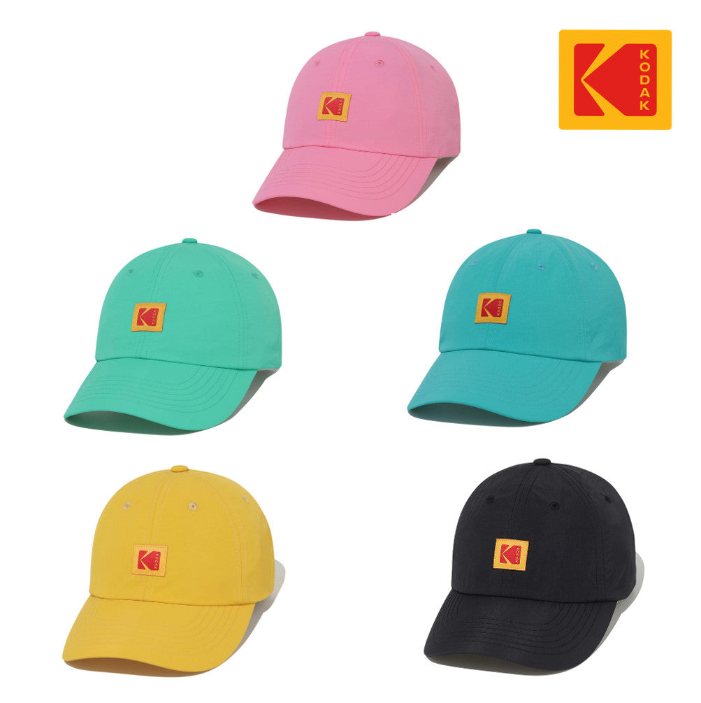 NEW KODAK APPAREL Relaxed-Fit Square Logo Nylon Baseball Cap K6243LCP33YLW YELLOW UNISEX SIZE