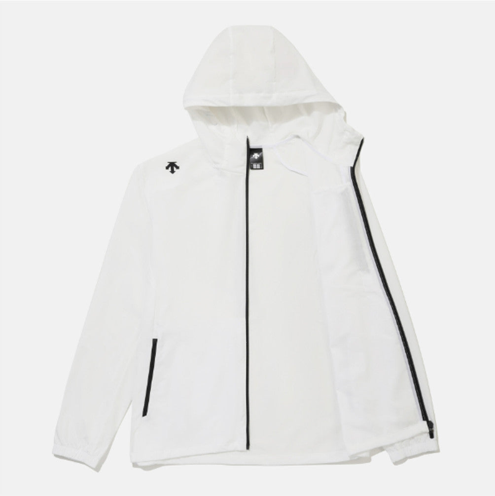 NEW DESCENTE Hooded Comfort Fit Windbreaker Jacket SR323UWB71 WHITE ASIAN FIT