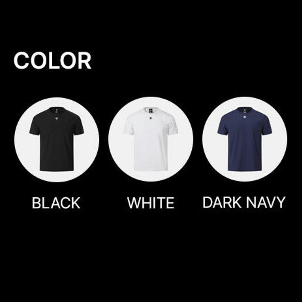 DESCENTE Men's Cooling Tricot Graphic Short-Sleeve T-Shirt SR311TTS76 BLACK ASIAN FIT