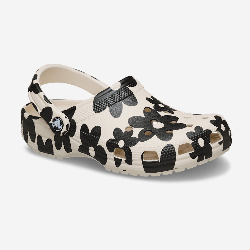 NEW CROCS Classic Pop Petals Clog 214090 Flower Summit White / Multi Black
