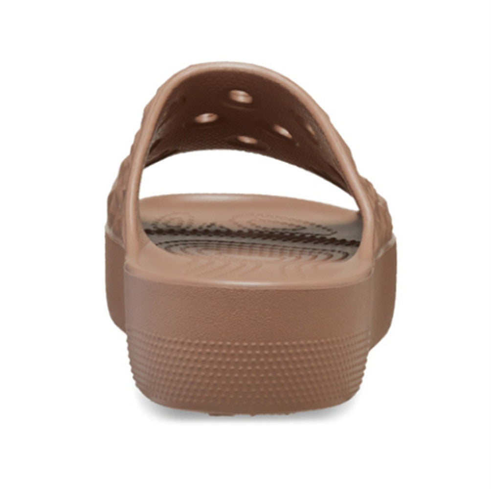 NEW CROCS CLASSIC PLATFORM GEOMETRIC SLIDE 209564-2Q9 Camel Brown