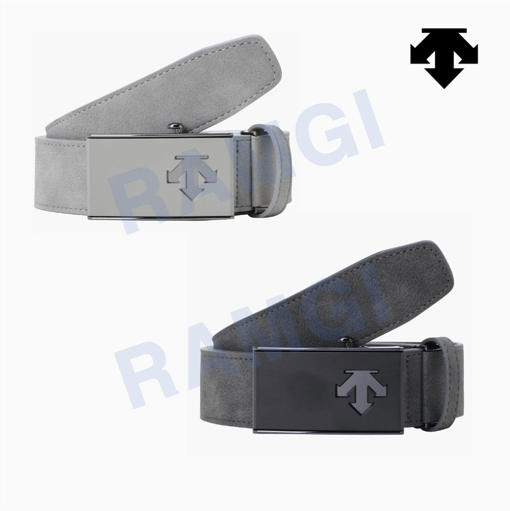 NEW DESCENTE GOLF Men's Belt DR32MFBT73 with Accent Straps 4.7 in * 1.3 in Dark Grey