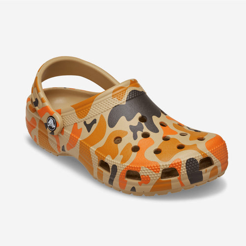 NEW CROCS Classic Duck Camo Clog 214293 Tan/Shocking Orange UNISEX SIZE