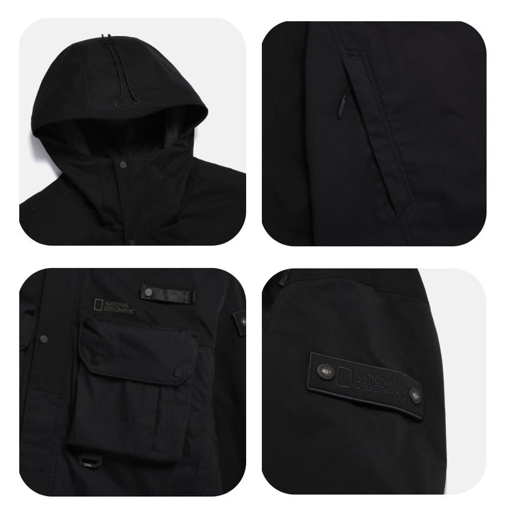 NEW National Geographic NRN Utility Pocket Jacket N261MJP920 BLACK Asian Fit