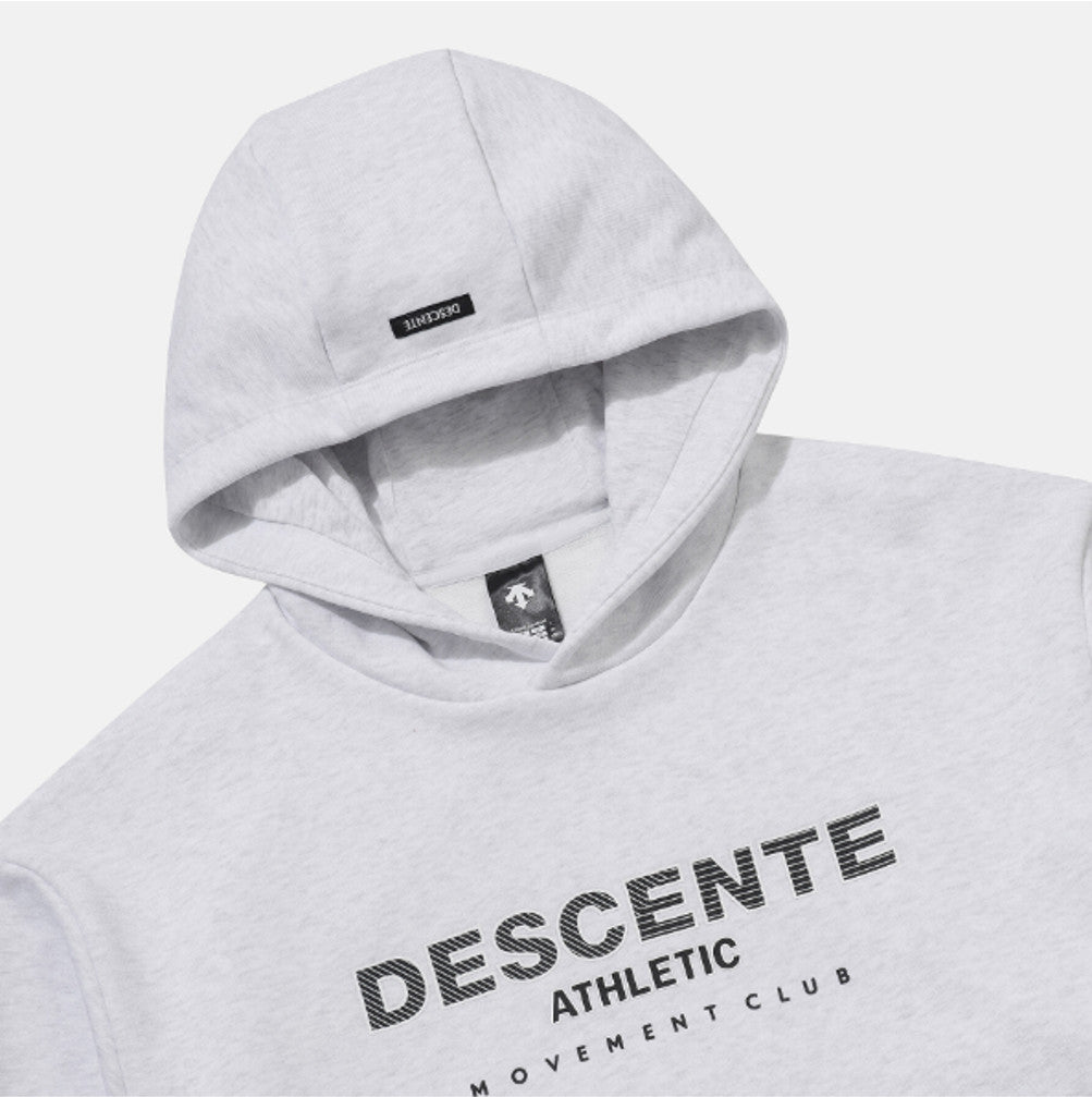 DESCENTE Sports Terry Graphic Hoodie T-Shirt SR323UHD81 LIGHT GREY ASIAN FIT