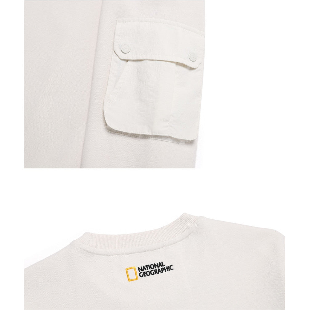 NEW National Geographic Sleeve-Pocket Sweatshirt N251USW900 BIRCH Asian Fit