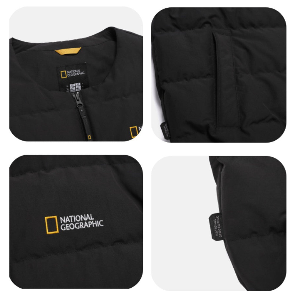 NEW National Geographic Heron U-Neck Lightweight Goose Down Vest N264UDV920 BLACK Asian Fit